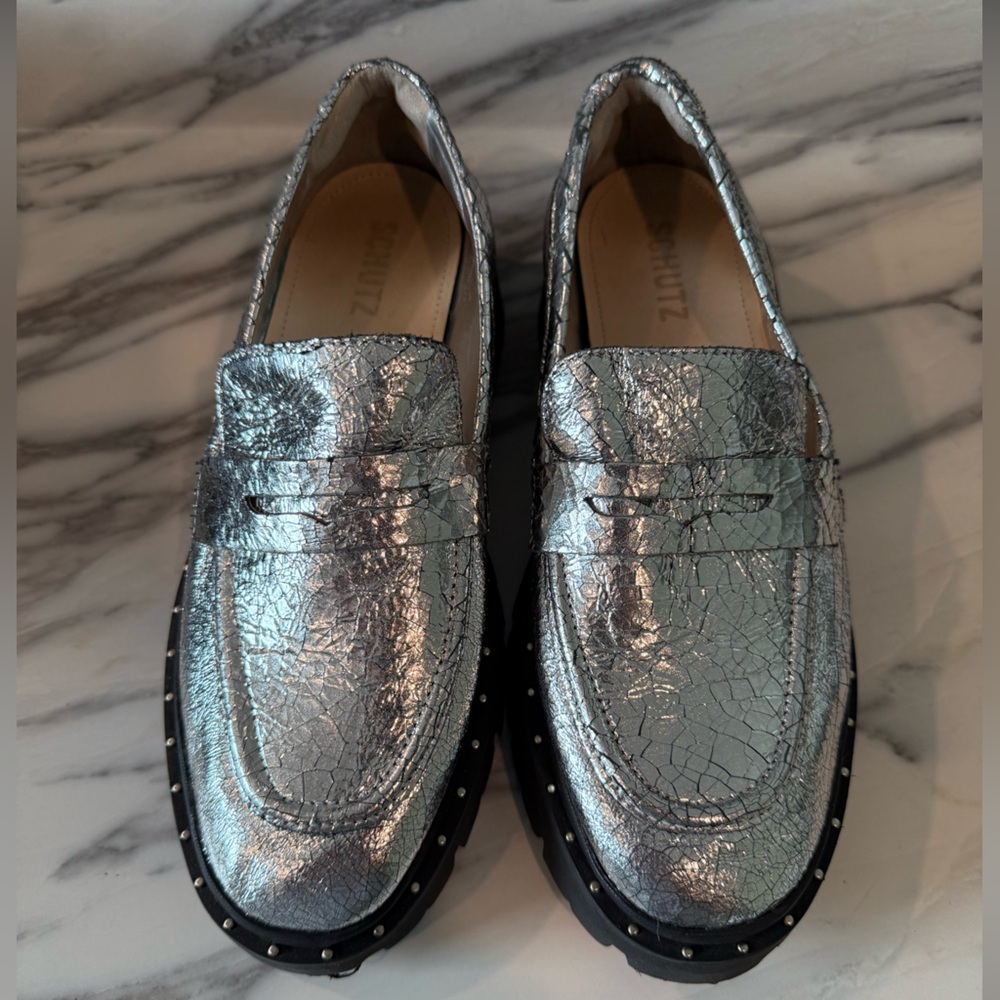 Schutz Christie Studs Crackled Leather - Picture 6 of 16
